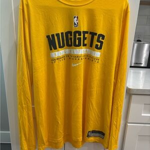 Denver Nuggets Yellow Dri-FIT Long Sleeve Tee Nike